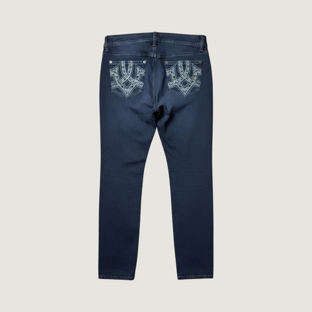 Y2K Embroidered Skinny Jeans YOUTH 17/18 Black Denim High Waisted Pant Hydraulic